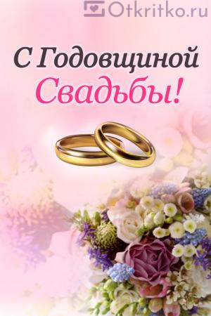 С годовщиной свадьбы открытка для супругов 300x450
